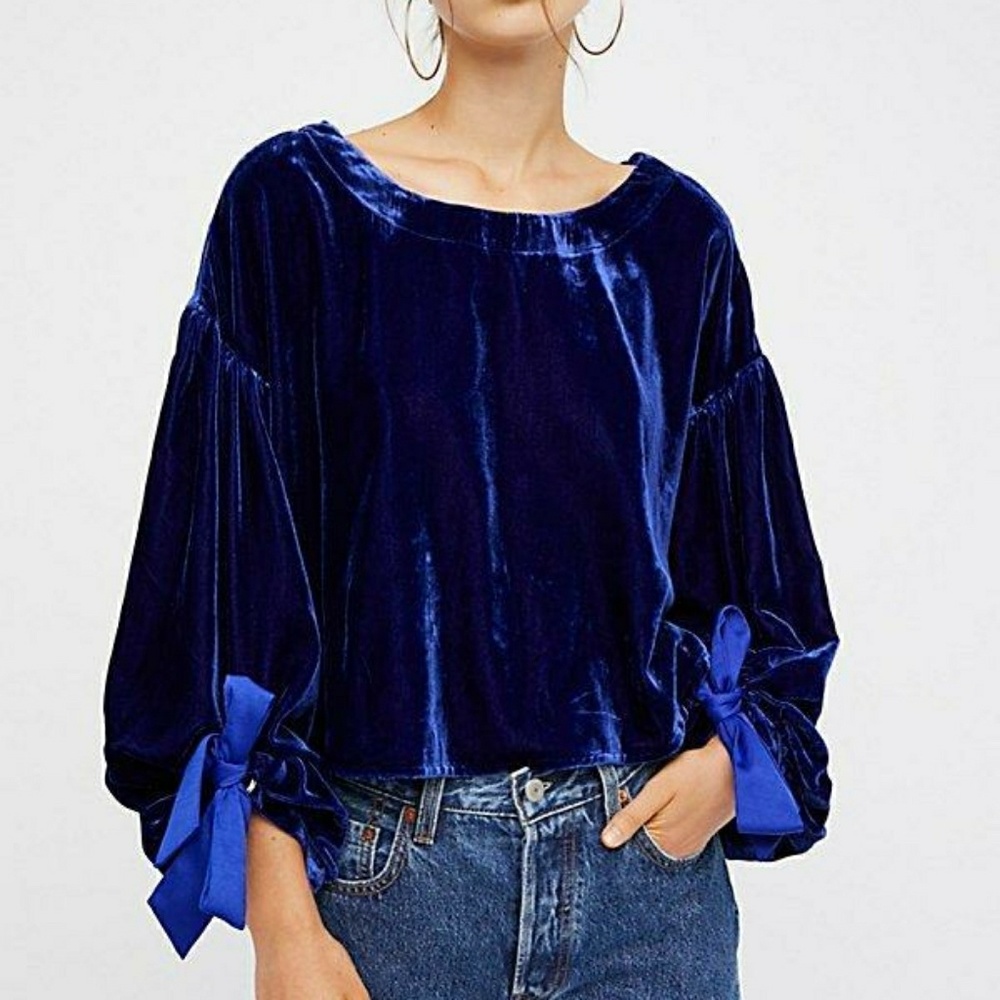 Free People Gimme Some Love Velvet Top